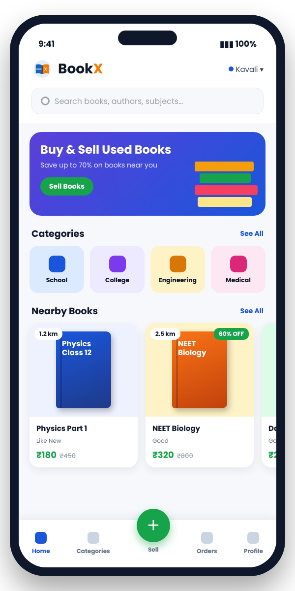 BookX - Buy and sell used books near you app