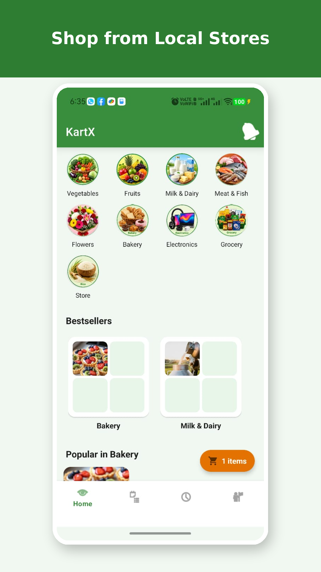 Home screen