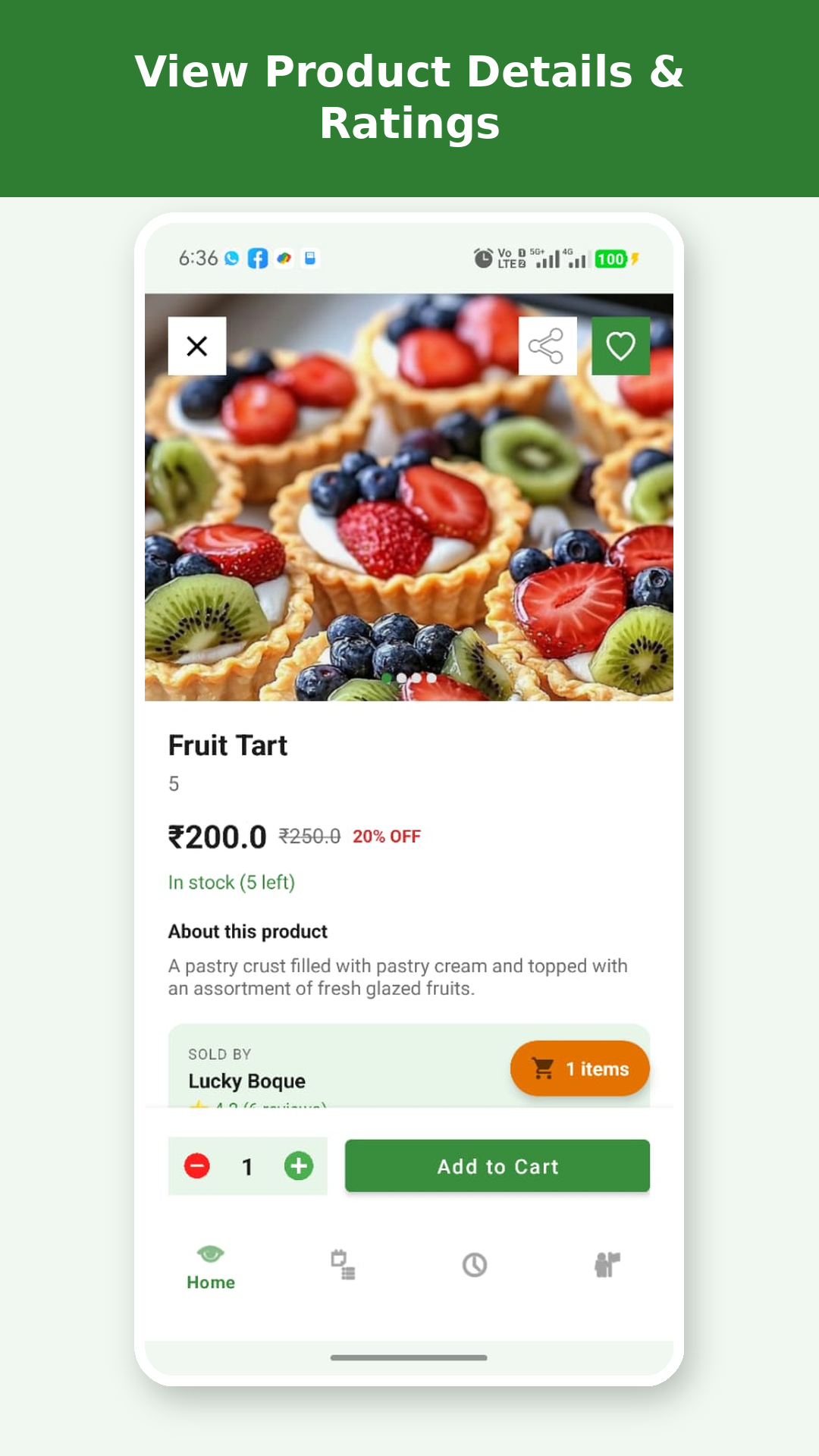 Product details with ratings